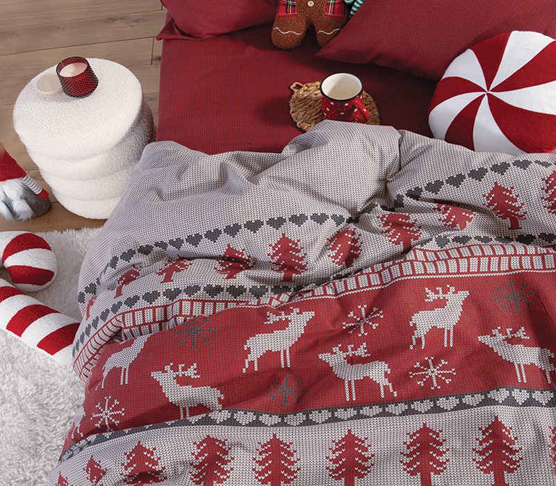 ΣΕΤ ΠΑΠΛΩΜΑΤΟΘΗΚΗ ΥΠΕΡΔΙΠΛΗ TINSEL 240X230 NEF-NEF HOMEWARE, 100% ΒΑΜΒΑΚΙ - Image 3