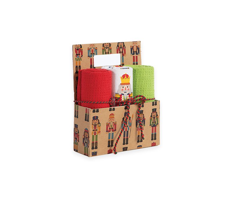 ΧΡΙΣΤΟΥΓΕΝΝΙΑΤΙΚΟ ΚΑΛΑΘΙ NUTCRACKER ΜΕ ΠΟΤΗΡΟΠΑΝΑ ΣΕΤ 3ΤΜΧ NEF-NEF HOMEWARE, 100% ΒΑΜΒΑΚΙ