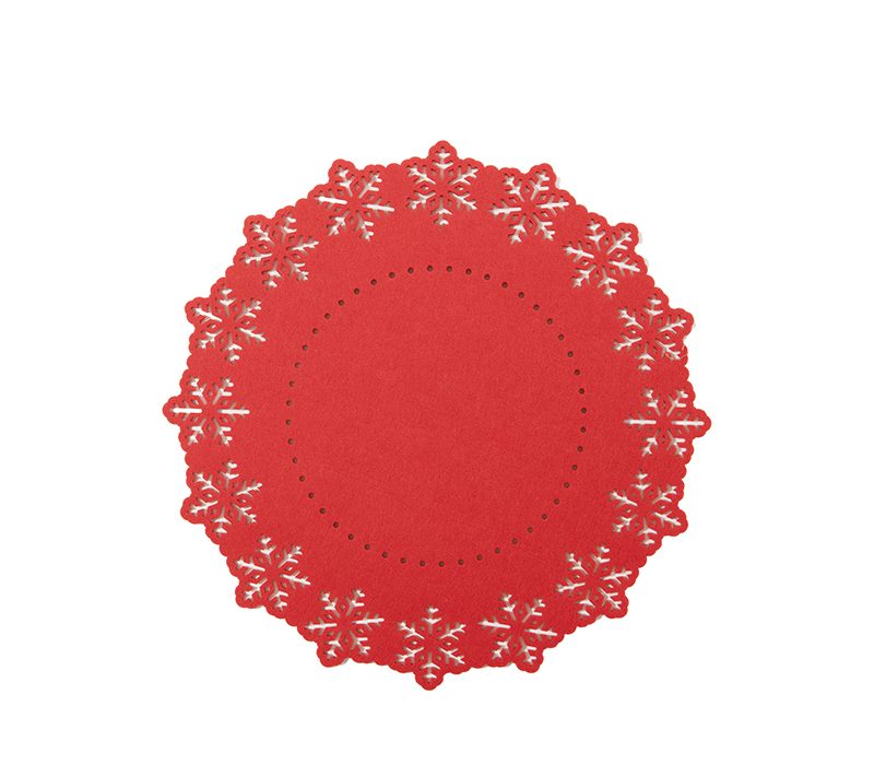 ΧΡΙΣΤΟΥΓΕΝΝΙΑΤΙΚΟ ΣΟΥΠΛΑ SNOW FELT 2 TMX RED NEF-NEF HOMEWARE, 100% ΠΟΛΥΕΣΤΕΡΑΣ
