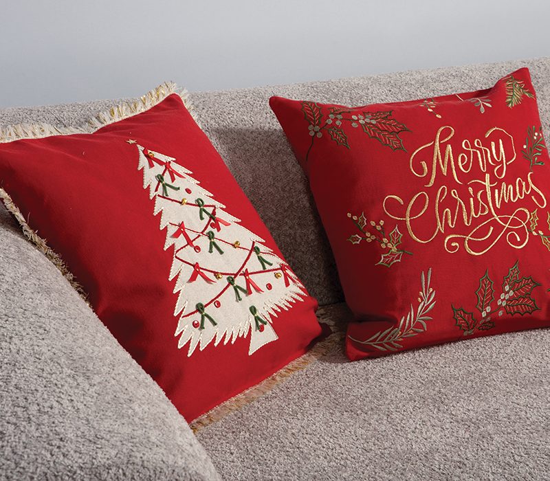 ΧΡΙΣΤΟΥΓΕΝΝΙΑΤΙΚΟ ΔΙΑΚΟΣΜΗΤΙΚΟ ΜΑΞΙΛΑΡΙ CHRISTMAS DECO MERRY 45X45 NEF-NEF HOMEWARE, ΥΦ:100% ΒΑΜΒΑΚΙ ΓΕΜΙΣΜΑ:100% ΠΟΛΥΕΣΤΕΡΑΣ - Image 2