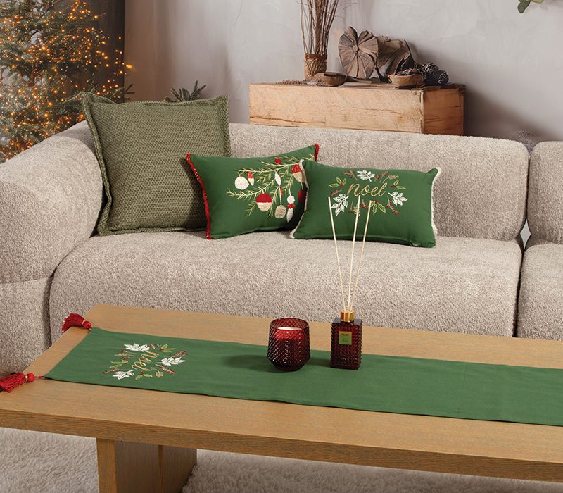 ΧΡΙΣΤΟΥΓΕΝΝΙΑΤΙΚΟ ΔΙΑΚΟΣΜΗΤΙΚΟ ΜΑΞΙΛΑΡΙ NOEL VERDE 30X45 NEF-NEF HOMEWARE, ΥΦ:100% ΒΑΜΒΑΚΙ ΓΕΜΙΣΜΑ:100% ΠΟΛΥΕΣΤΕΡΑΣ - Image 4