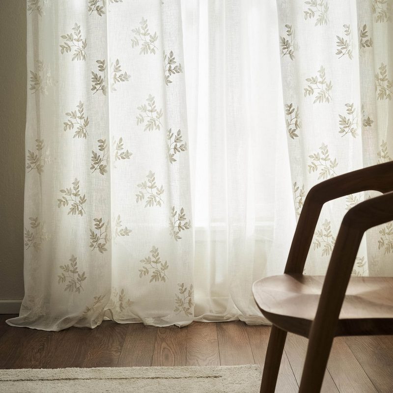 Κουρτίνα με τρουκς 140x280cm GOFIS HOME  Leaf Offwhite AW24 532/05