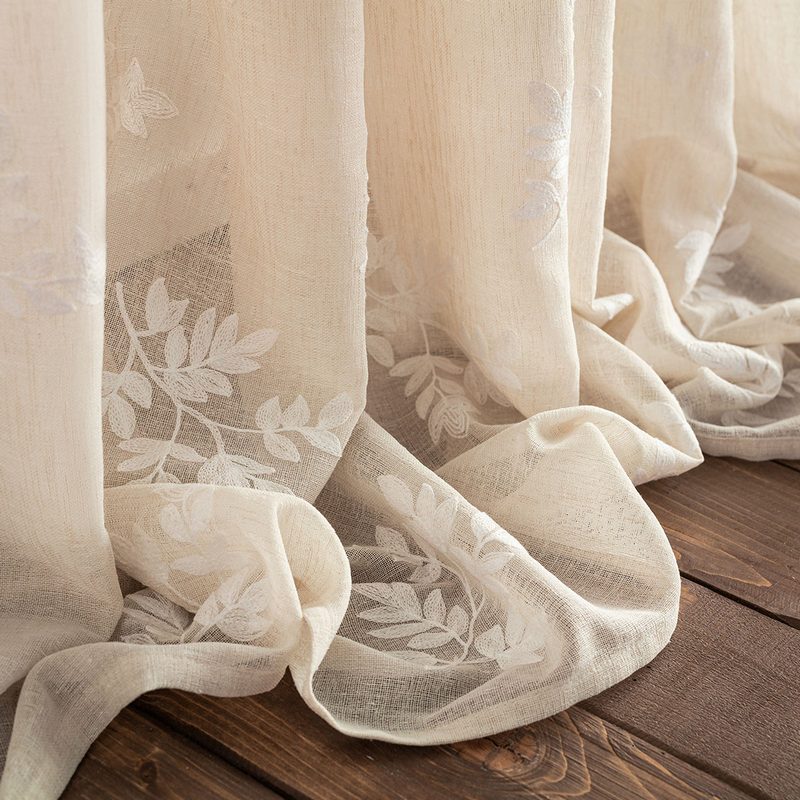 Κουρτίνα με σιρίτι 140x280cm GOFIS HOME  Leaf Beige AW24 532/06 - Image 2