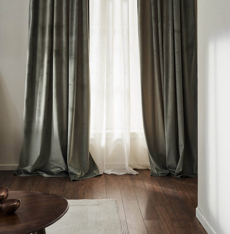 Κουρτίνα με σιρίτι 140x280cm GOFIS HOME  Winter Shadow Green 711/07