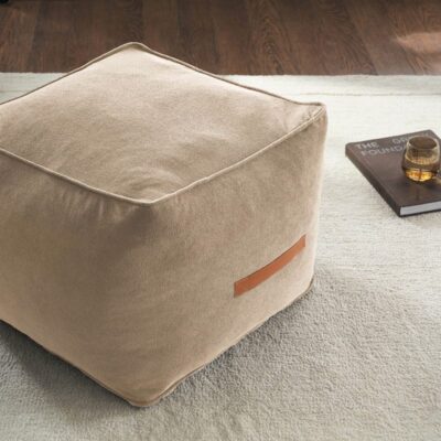 πουφ 40x50x50cm GOFIS HOME Nadinia Canvas Beige 137/06