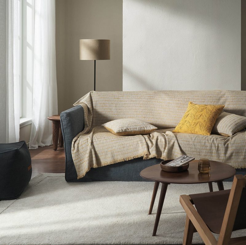 Ριχτάρι Πολυθρόνας 180x180cm GOFIS HOME  Vespera  Leaf Gold 148/04 - Image 5