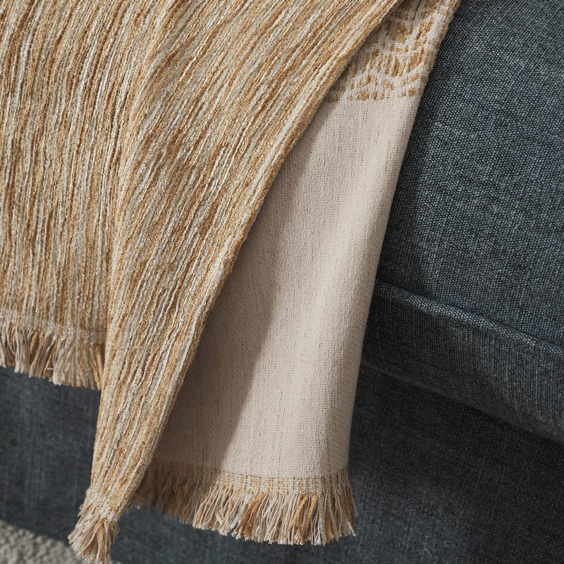 Ριχτάρι Τριθέσιου 180x310cm GOFIS HOME  Meadow  Leaf Gold 160/04 - Image 4