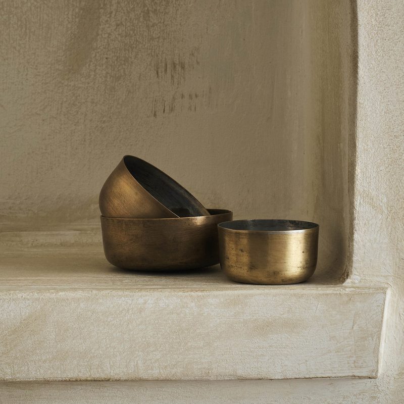 Σετ χάλκινα μπολ Ø9cm Ύψος: 3,50cm & Ø11cm Ύψος: 5cm GOFIS HOME Thaleia 170