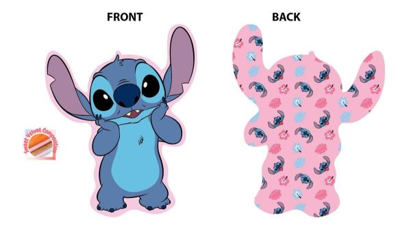 Disney Home Mini Μαξιλάρι 3D AOP Disney Home Stitch 90 20 cm Pink 100% Velboa