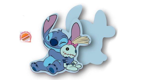 Disney Home Mini Μαξιλάρι 3D Disney Home Stitch 84 15 cm Sky Blue 100% Velboa