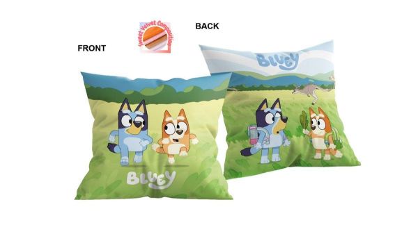BBC Studios Βελούδινο Μαξιλάρι BBC Studios Bluey 09 38X38 Green 100% Velboa