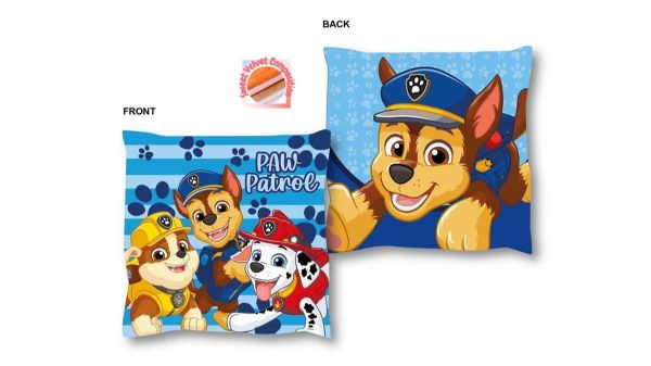 Nickelodeon Βελούδινο Μαξιλάρι Nickelodeon Paw Patrol 46 38X38 Blue 100% Velboa