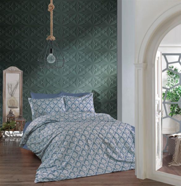 DIMcol Σεντόνια Εμπριμέ Σετ 4 τεμ Οφηλία 279 220X240 Blue 70/30 Cott/Pol