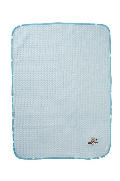 DIMcol Κουβέρτα Πικέ Με Κέντημα bebe Aviator 183 80X110 Sky Blue 100% Cotton