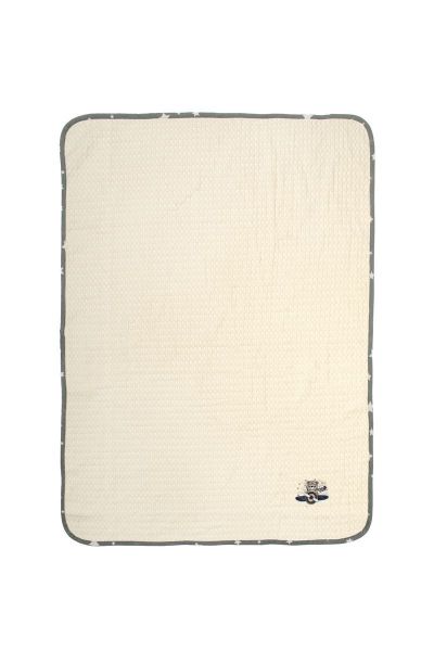 DIMcol Κουβέρτα Πικέ Με Κέντημα bebe Aviator 185 100X160 Ecru-Grey 100% Cotton