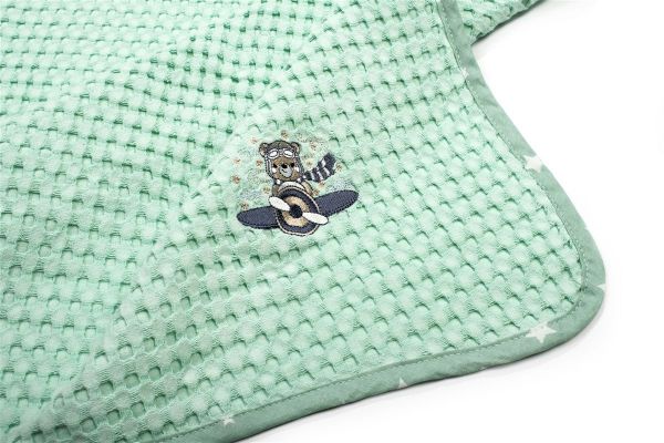 DIMcol Κουβέρτα Πικέ Με Κέντημα bebe Aviator 186 80X110 Mint 100% Cotton - Image 2