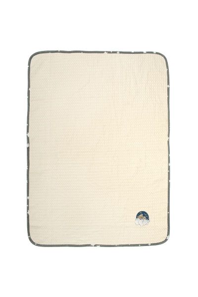 DIMcol Κουβέρτα Πικέ Με Κέντημα bebe Cloudy Bear 177 80X110 Ecru-Grey 100% Cotton