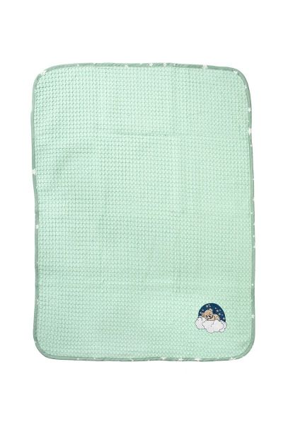DIMcol Κουβέρτα Πικέ Με Κέντημα bebe Cloudy Bear 178 100X160 Mint 100% Cotton