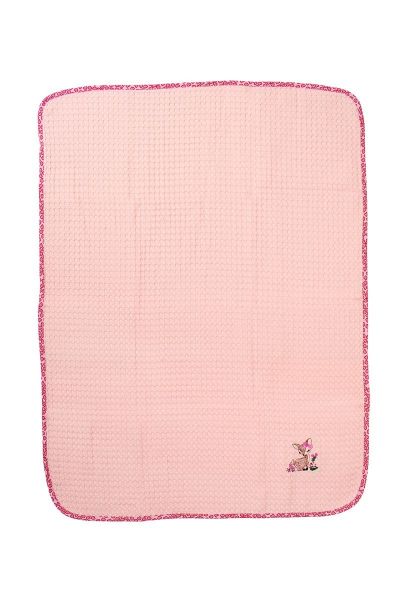 DIMcol Κουβέρτα Πικέ Με Κέντημα bebe Deer 196 100X160 Pink 100% Cotton