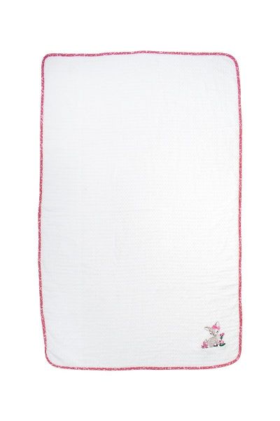 DIMcol Κουβέρτα Πικέ Με Κέντημα bebe Deer 197 100X160 White-Pink 100% Cotton