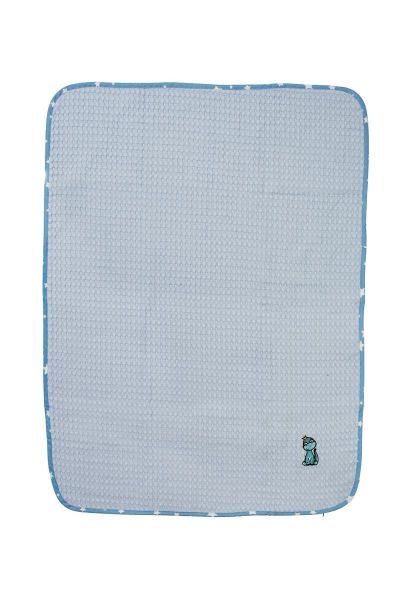DIMcol Κουβέρτα Πικέ Με Κέντημα bebe Dinosaur 179 80X110 Sky Blue 100% Cotton