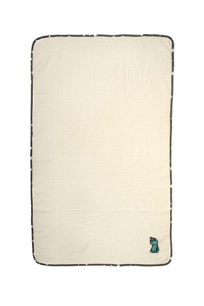 DIMcol Κουβέρτα Πικέ Με Κέντημα bebe Dinosaur 181 100X160 Ecru-Grey 100% Cotton