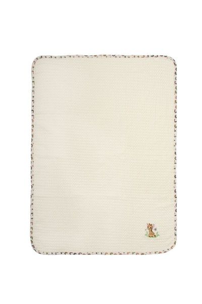 DIMcol Κουβέρτα Πικέ Με Κέντημα bebe Giraffe 173 100X160 Ecru-Multi 100% Cotton