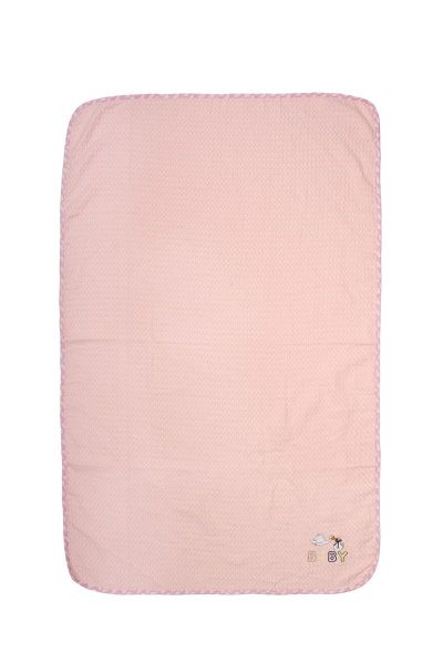DIMcol Κουβέρτα Πικέ Με Κέντημα bebe Stork 192 100X160 Pink 100% Cotton