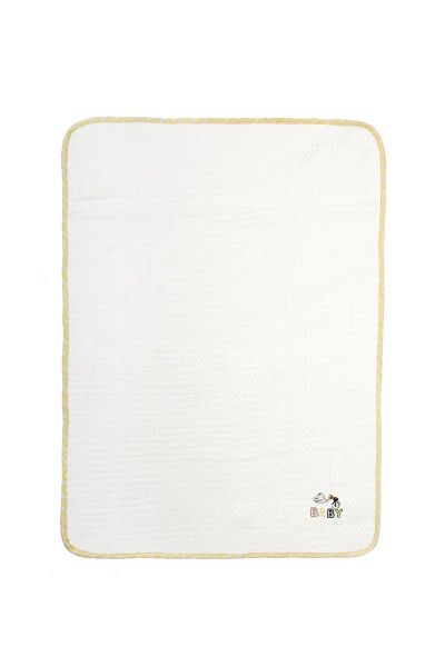 DIMcol Κουβέρτα Πικέ Με Κέντημα bebe Stork 193 100X160 White-Yellow 100% Cotton