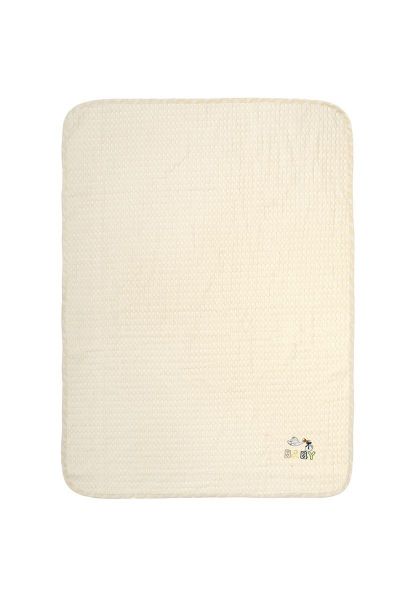 DIMcol Κουβέρτα Πικέ Με Κέντημα bebe Stork 194 80X110 Ecru-Yellow 100% Cotton