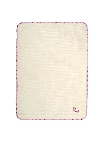 DIMcol Κουβέρτα Πικέ Με Κέντημα bebe Unicorn 189 100X160 Ecru-Pink 100% Cotton