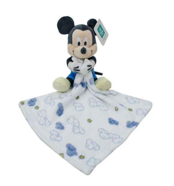 Disney Home Λούτρινο Disney Home με Πανάκι Παρηγορίας Coral Fleece Εμπριμέ bebe Mickey 36 Ύψος 25 cm White-Blue 100% Polyester