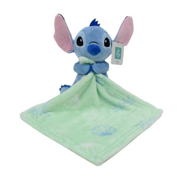 Disney Home Λούτρινο Disney Home με Πανάκι Παρηγορίας Coral Fleece Εμπριμέ bebe Stitch 35 Ύψος 25 cm Mint Green 100% Polyester
