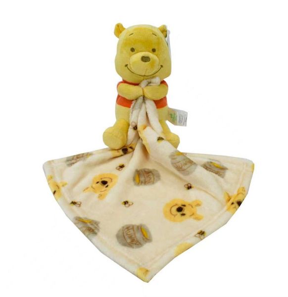 Disney Home Λούτρινο Disney Home με Πανάκι Παρηγορίας Coral Fleece Εμπριμέ Winnie 38 Ύψος 25 cm Yellow 100% Polyester