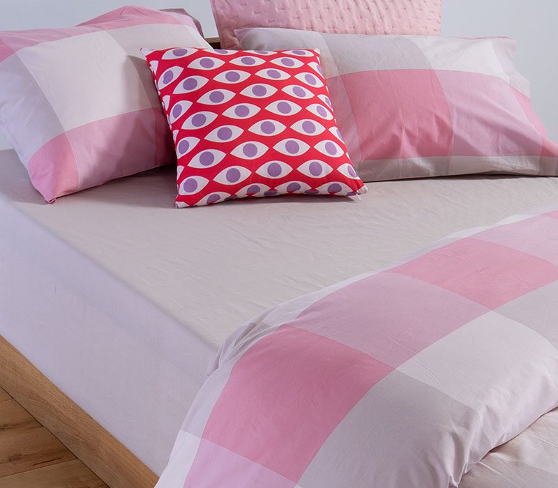 ΣΕΤ ΣΕΝΤΟΝΙΑ ΜΟΝΑ CASUAL CHECK ΜΕ ΛΑΣΤΙΧΟ NEF-NEF HOMEWARE, 100% ΒΑΜΒΑΚΙ - Image 2