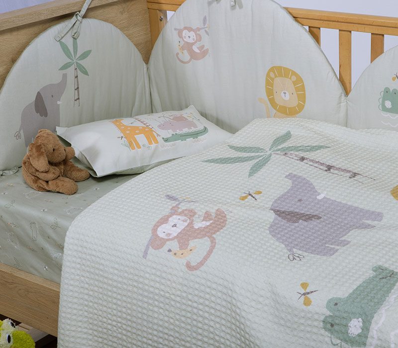 ΒΡΕΦΙΚΗ ΚΟΥΒΕΡΤΑ ΠΙΚΕ AΓΚΑΛΙΑΣ SAVANA 80X110 NEF-NEF HOMEWARE, 100% BAMBAKI - Image 2