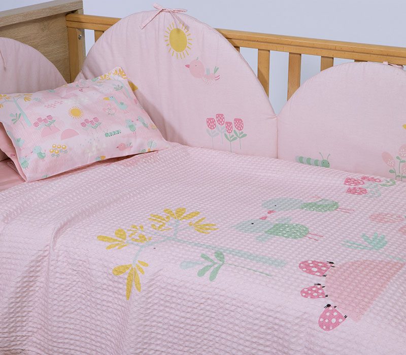ΒΡΕΦΙΚΗ ΚΟΥΒΕΡΤΑ ΠΙΚΕ ΚΟΥΝΙΑΣ SPRING HAPPINESS 110X150 NEF-NEF HOMEWARE, 100% BAMBAKI
