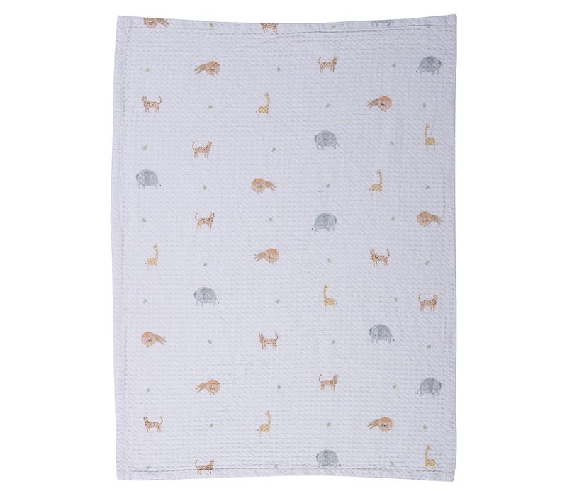 ΒΡΕΦΙΚΗ ΚΟΥΒΕΡΤΑ ΠΙΚΕ AΓΚΑΛΙΑΣ JUNGLE IN MOTION 80X110 NEF-NEF HOMEWARE, 100% BAMBAKI - Image 3