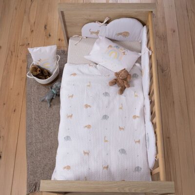 ΒΡΕΦΙΚΗ ΚΟΥΒΕΡΤΑ ΠΙΚΕ ΚΟΥΝΙΑΣ JUNGLE IN MOTION 110X150 NEF-NEF HOMEWARE, 100% BAMBAKI