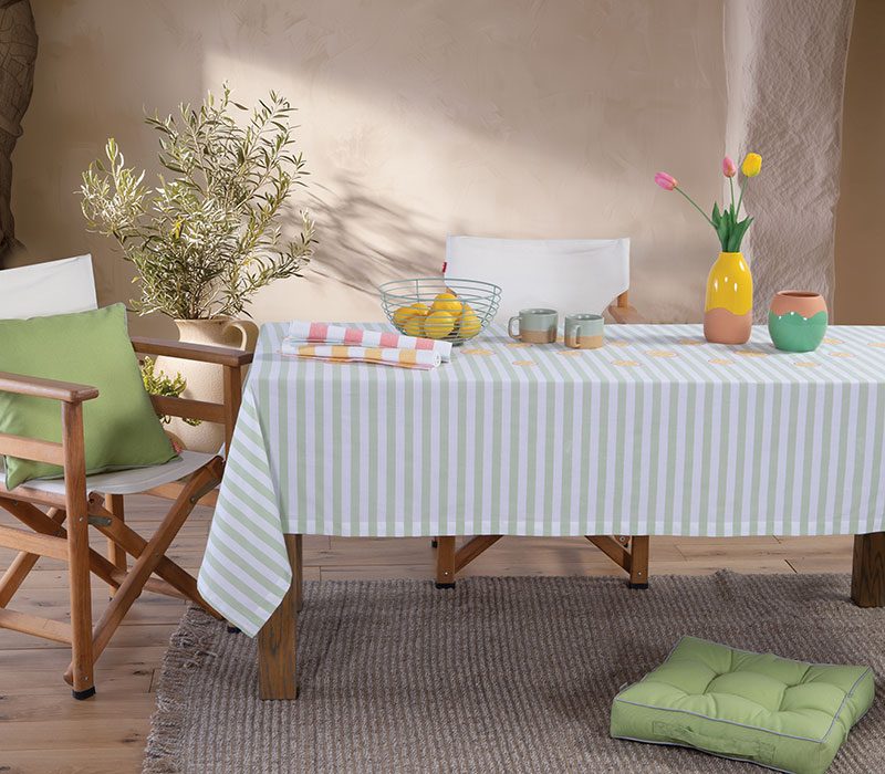 ΑΛΕΚΙΑΣΤΟ ΤΡΑΠΕΖΟΜΑΝΤΗΛΟ LEMONADE 140Χ140 NEF-NEF HOMEWARE, 100% BAMBAKI