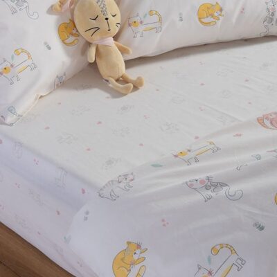 ΠΑΙΔΙΚΑ ΣΕΤ ΣΕΝΤΟΝΙΑ ΜΟΝΑ CAT LIFE 170X260 NEF-NEF HOMEWARE, 100% BAMBAKI - Image 2