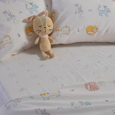 ΠΑΙΔΙΚΑ ΣΕΤ ΣΕΝΤΟΝΙΑ ΜΟΝΑ CAT LIFE 170X260 NEF-NEF HOMEWARE, 100% BAMBAKI - Image 3