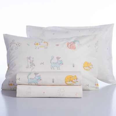 ΠΑΙΔΙΚΑ ΣΕΤ ΣΕΝΤΟΝΙΑ ΜΟΝΑ CAT LIFE 170X260 NEF-NEF HOMEWARE, 100% BAMBAKI - Image 4