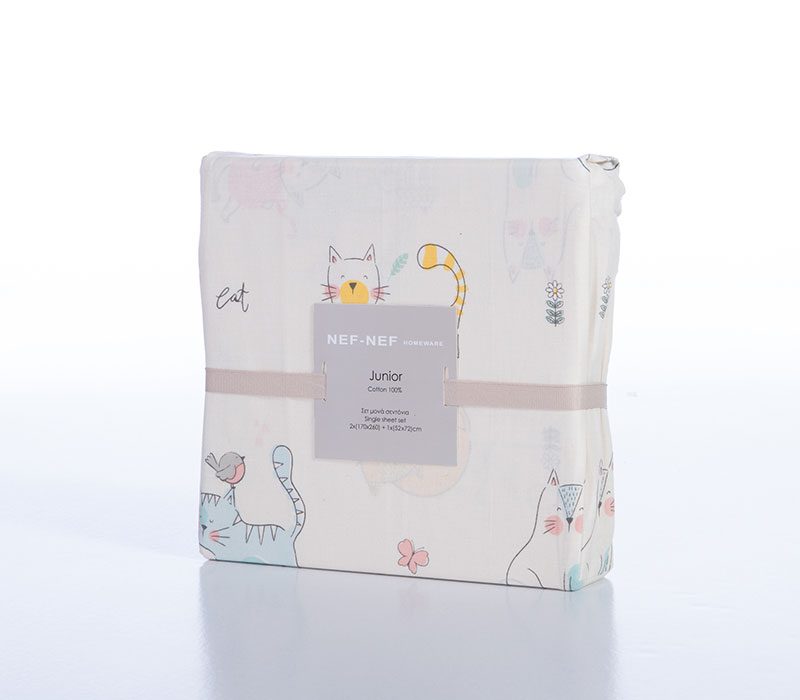 ΠΑΙΔΙΚΑ ΣΕΤ ΣΕΝΤΟΝΙΑ ΜΟΝΑ CAT LIFE 170X260 NEF-NEF HOMEWARE, 100% BAMBAKI - Image 5
