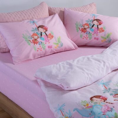 ΠΑΙΔΙΚΑ ΣΕΤ ΣΕΝΤΟΝΙΑ ΜΟΝΑ WELCOME TO INDIA 170X260 NEF-NEF HOMEWARE, 100% BAMBAKI - Image 2