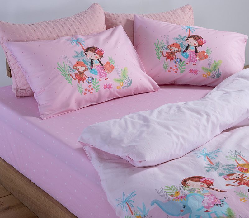 ΠΑΙΔΙΚΑ ΣΕΤ ΣΕΝΤΟΝΙΑ ΜΟΝΑ WELCOME TO INDIA 170X260 NEF-NEF HOMEWARE, 100% BAMBAKI - Image 2