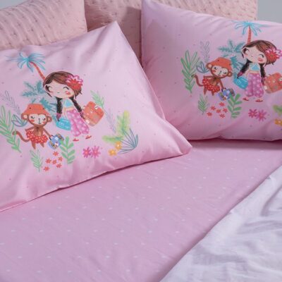 ΠΑΙΔΙΚΑ ΣΕΤ ΣΕΝΤΟΝΙΑ ΜΟΝΑ WELCOME TO INDIA 170X260 NEF-NEF HOMEWARE, 100% BAMBAKI - Image 3