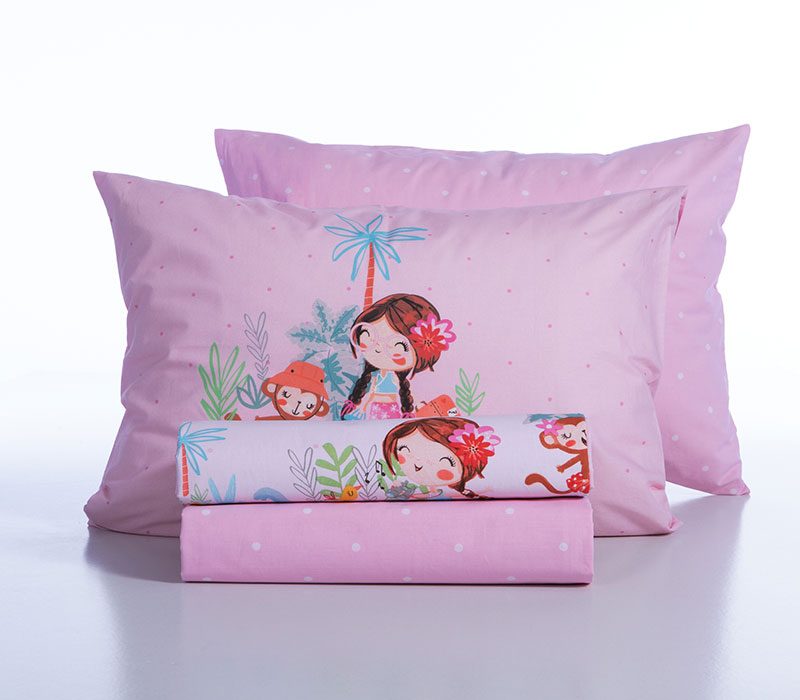 ΠΑΙΔΙΚΑ ΣΕΤ ΣΕΝΤΟΝΙΑ ΜΟΝΑ WELCOME TO INDIA 170X260 NEF-NEF HOMEWARE, 100% BAMBAKI - Image 4