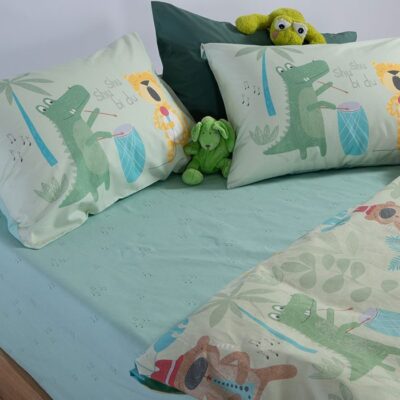 ΠΑΙΔΙΚΑ ΣΕΤ ΣΕΝΤΟΝΙΑ ΜΟΝΑ JUNGLE MUSIC 170X260 NEF-NEF HOMEWARE, 100% BAMBAKI - Image 2