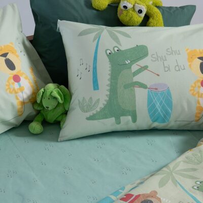 ΠΑΙΔΙΚΑ ΣΕΤ ΣΕΝΤΟΝΙΑ ΜΟΝΑ JUNGLE MUSIC 170X260 NEF-NEF HOMEWARE, 100% BAMBAKI - Image 3